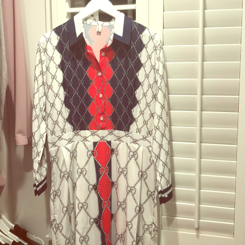 Silk XL Dress brand new long maxi collar